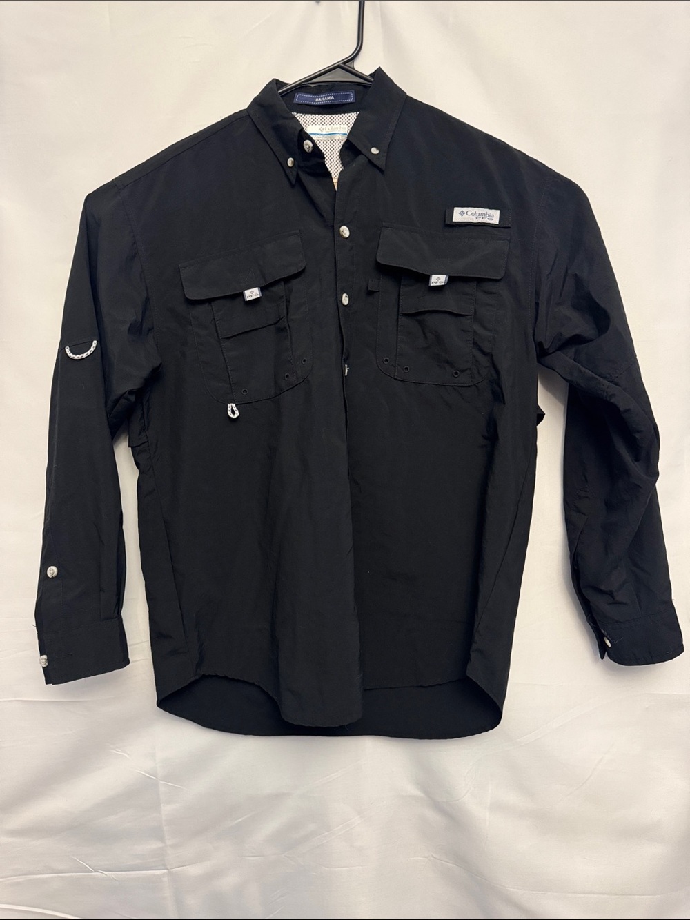 Columbia Black Bahama PFG Long-Sleeve Fishing/Outdoor Shirt Men’s Size Small
